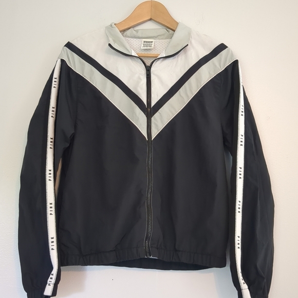 Y2K Victoria Secret Pink Windbreaker Women's Xs/S Athletic Activeleisure Mesh - Picture 1 of 11